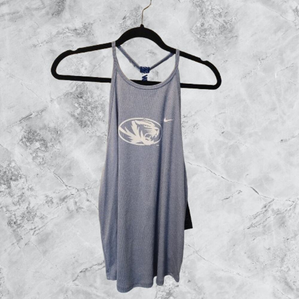Nike Dry Women's Large Missouri Tigers Tank NWT $40 Blue Striped